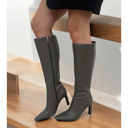 Women’s Knee High Pointed-Toe Heeled Boots