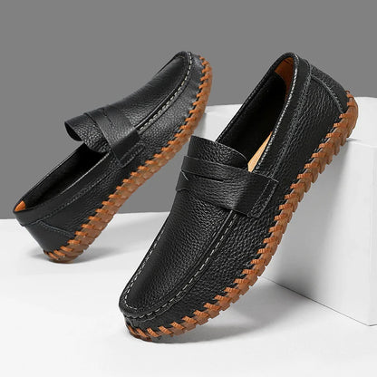 Men’s Premium Supportive Leather-Look Loafers