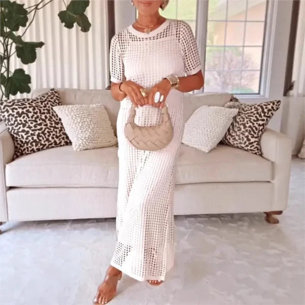 Women’s Slip Dress and Crochet Lace Overlay Set