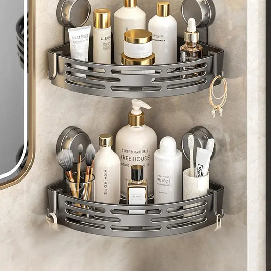 No Drill Corner Shower Shelves with Strong Suction Hold