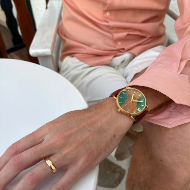 Men’s Wood and Resin Dial Watch