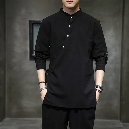 Men's Stand Collar Short Sleeve Shirt