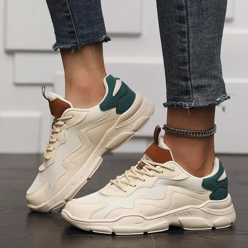 Women’s Retro Mesh Leather Cushion Runner Trainers