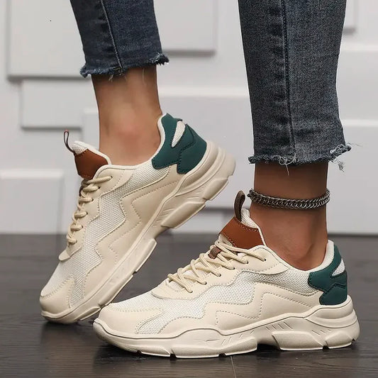 Women’s Retro Mesh Leather Cushion Runner Trainers
