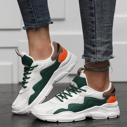 Women’s Retro Mesh Leather Cushion Runner Trainers