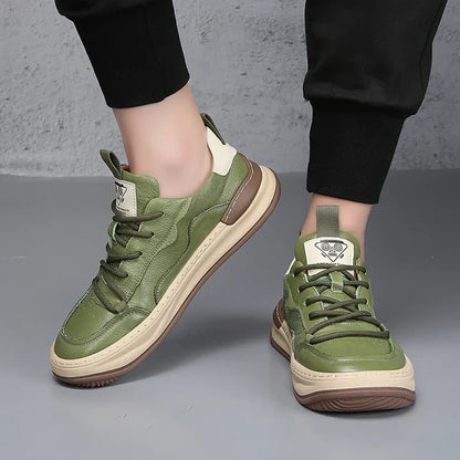 Men’s Leather-Look Cushioned Trainers
