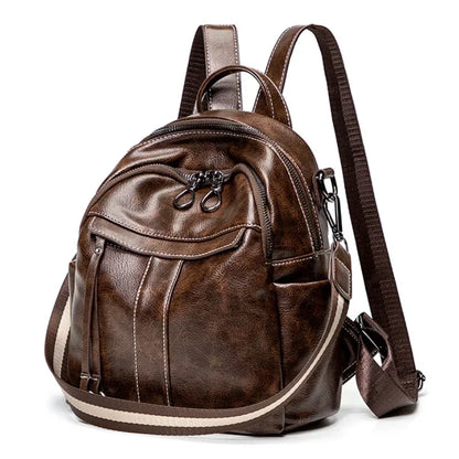 Women’s Classic Leather-Look City Backpack