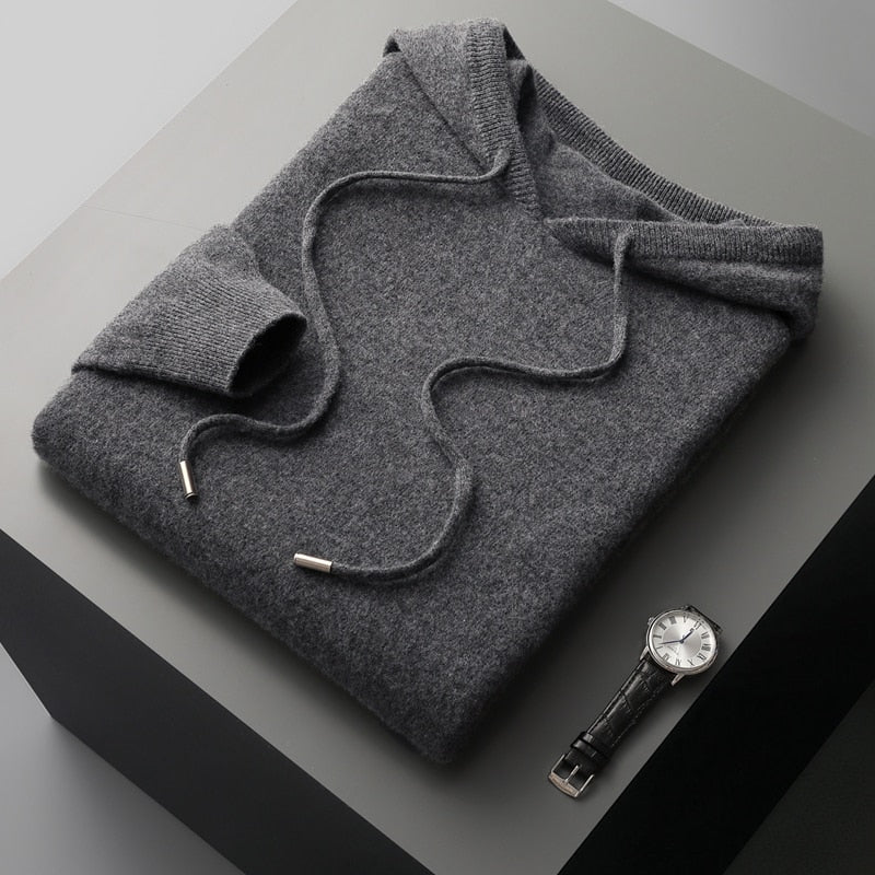 Men's Refined Hooded Knit Jumper