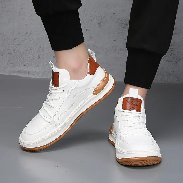 Men’s Leather-Look Cushioned Trainers