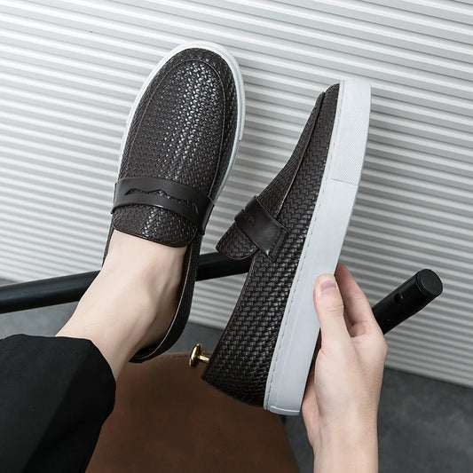 Men’s Soft Leather-Look Slip-On Loafers