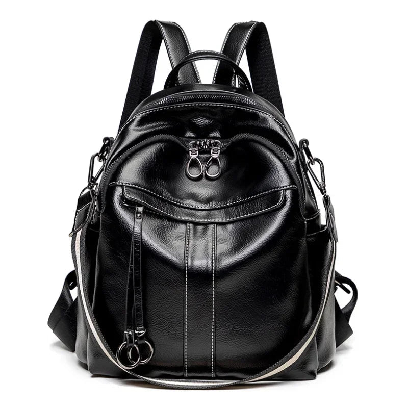 Women’s Classic Leather-Look City Backpack
