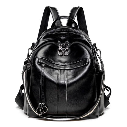 Women’s Classic Leather-Look City Backpack