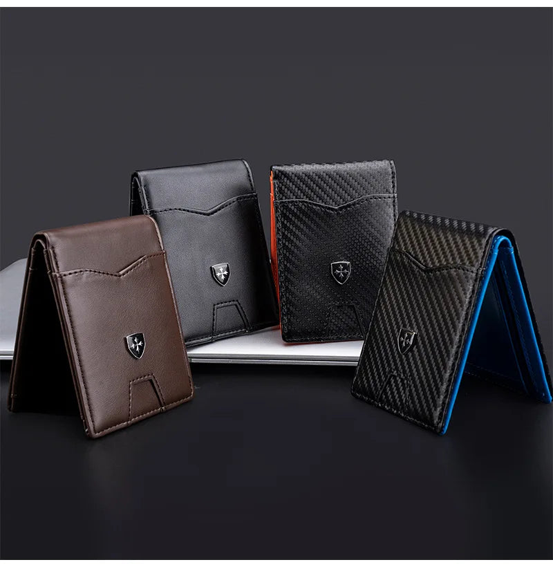 Men’s Minimalist RFID-Blocking Multi-Card Slim Wallet