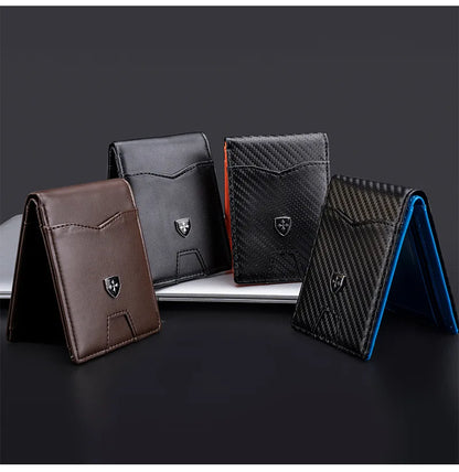 Men’s Minimalist RFID-Blocking Multi-Card Slim Wallet