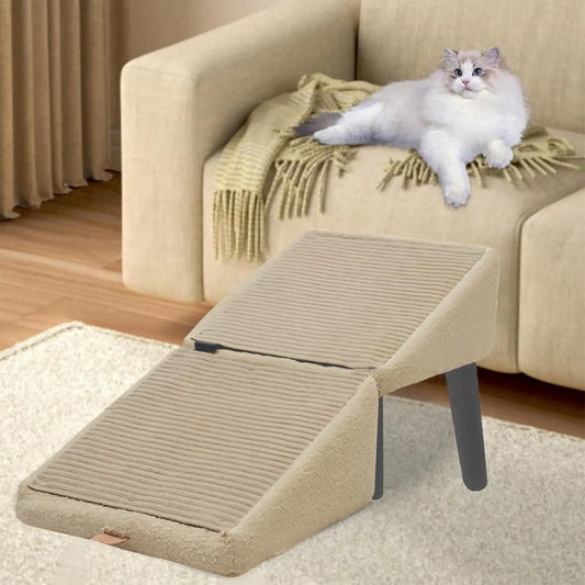 2 in 1 Foldable Dog Ramp and Step Stool with Velvet Grip Surface