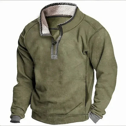 Men’s Casual Half Zip Stand Collar Hoodie