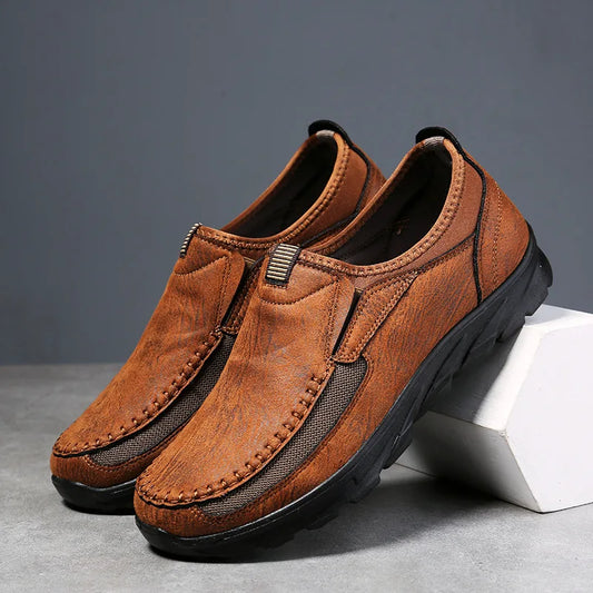 Men’s Handmade Retro Leather-Look Loafers