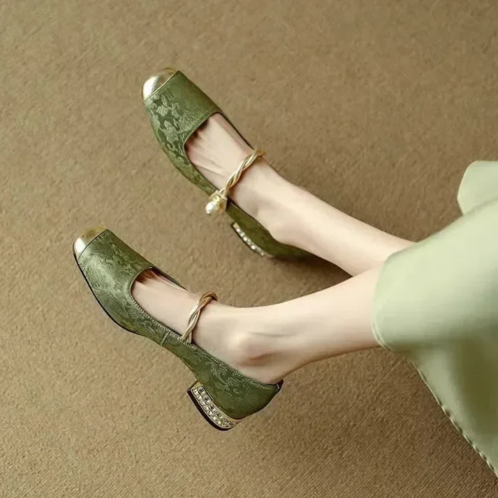 Women’s Elegant Pearl Accent Flats
