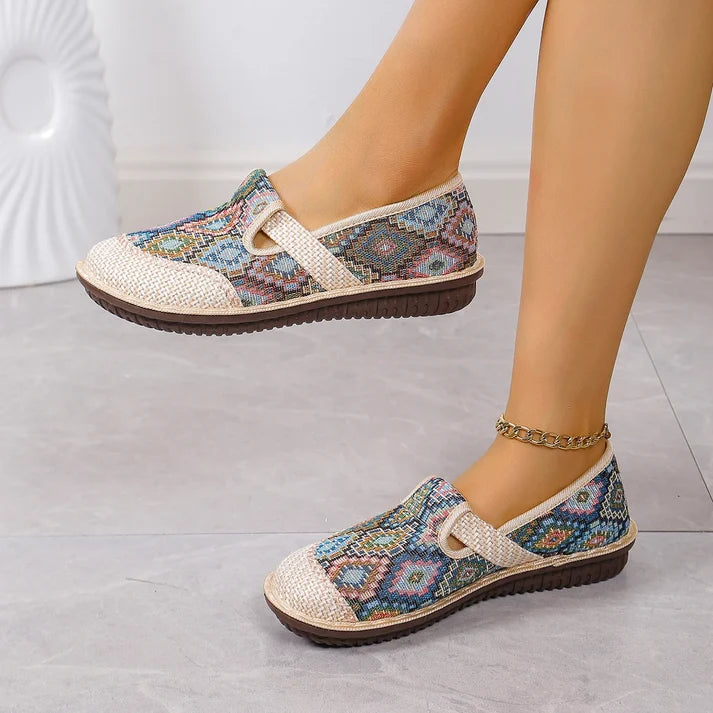 Women's Patterned Slip On Walking Trainers