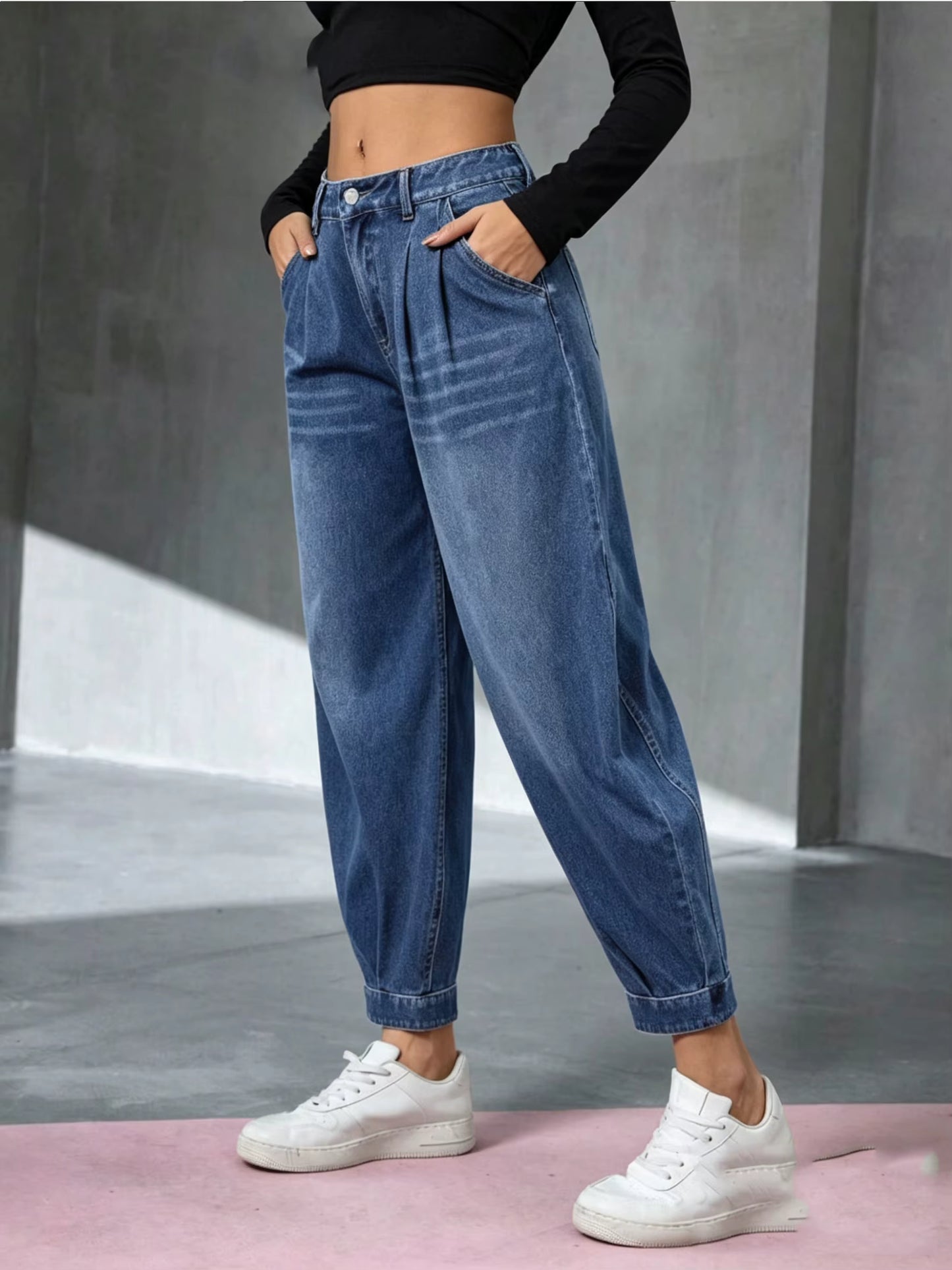 Women's Relaxed Tapered Denim Trousers