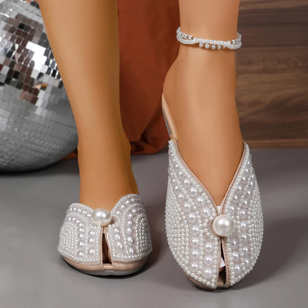 Women’s Pearl Embellished Slip-On Flats