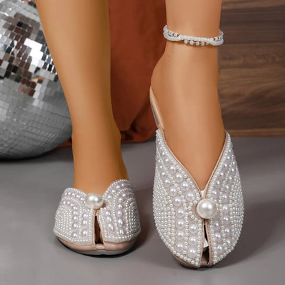Women’s Pearl Embellished Slip-On Flats