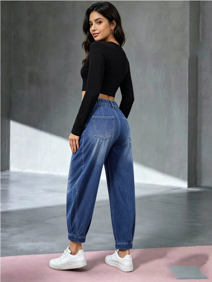 Women's Relaxed Tapered Denim Trousers