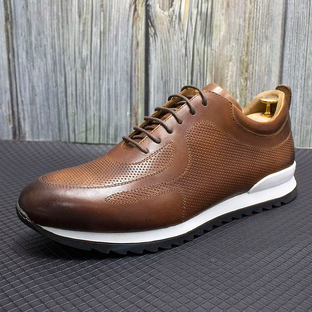 Men’s Italian-Leather Everyday Comfort Trainers