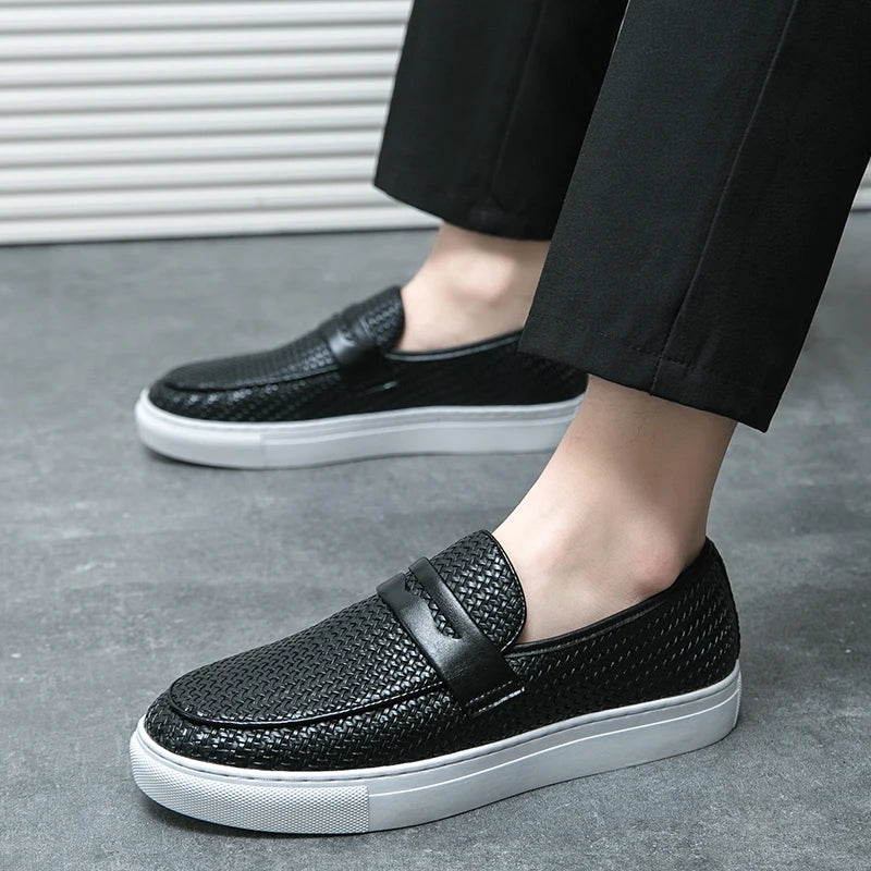 Men’s Soft Leather-Look Slip-On Loafers