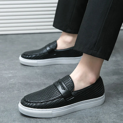 Men’s Soft Leather-Look Slip-On Loafers