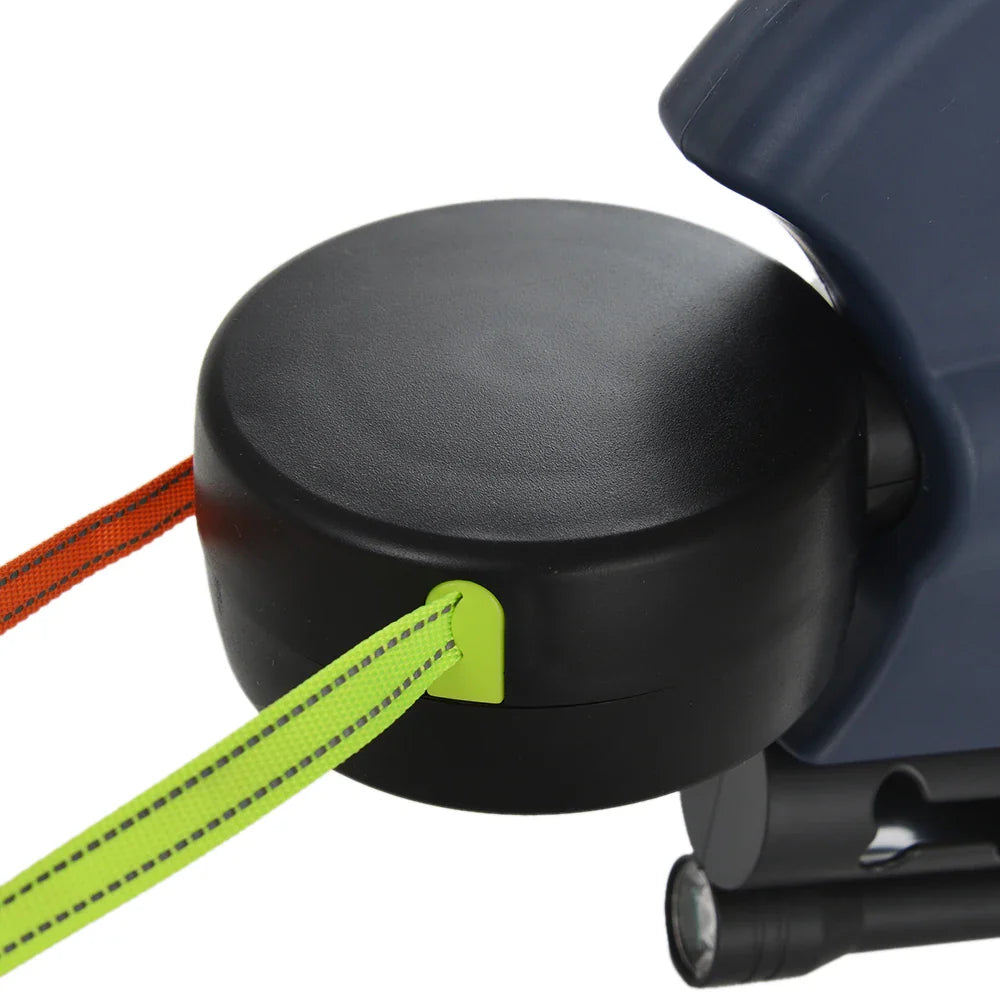 Retractable Two Way Dog Lead with Dual Control and Built In Light