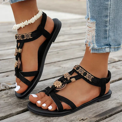 Women’s Floral Detail Flat Sandals