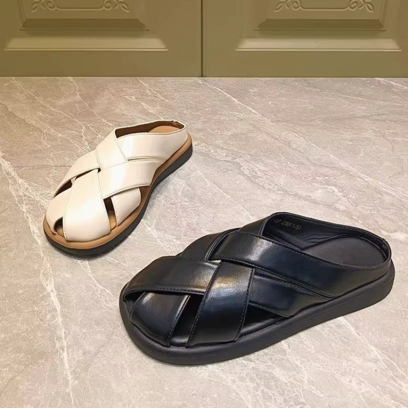 Women's Woven Closed-Toe Mule Sandals