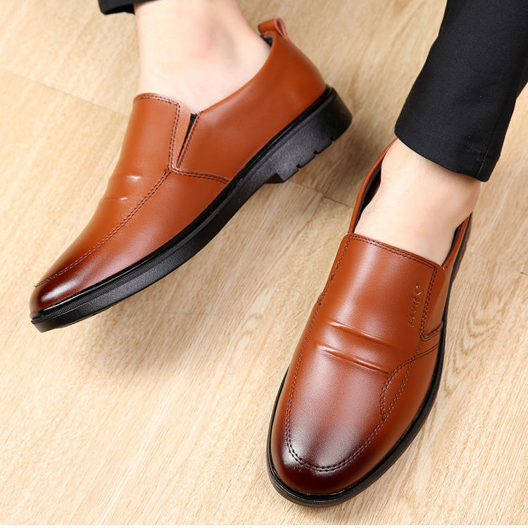 Men's Business Leather-Look Shoes: British Style & Comfort