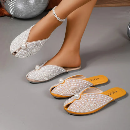 Women’s Pearl Embellished Slip-On Flats