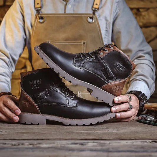 Men’s High-Quality Leather-Look Boots