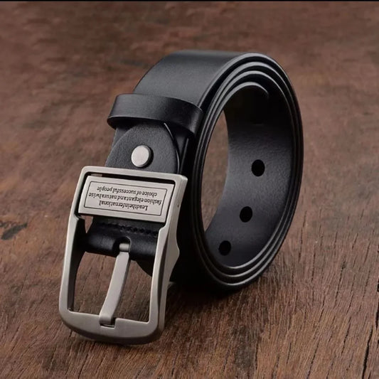 Men’s Classic Leather-Look Pin Buckle Belt