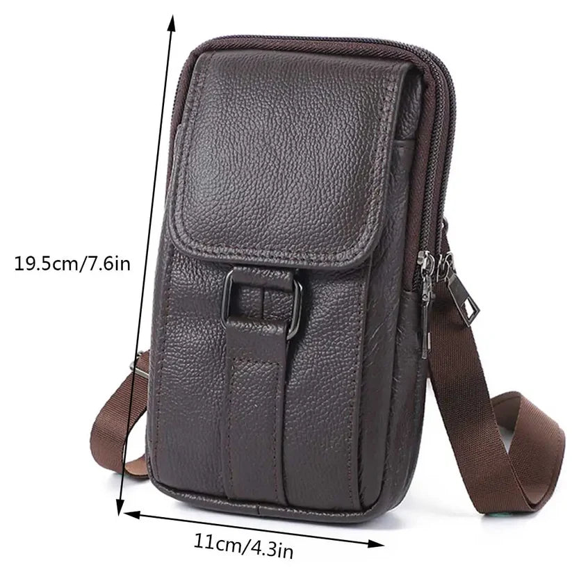 Grained Leather-Look Crossbody Bag