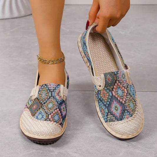 Women's Patterned Slip On Walking Trainers