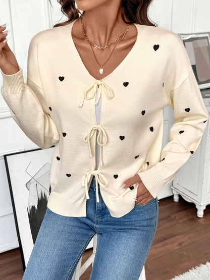 Women’s Round-Neck Long-Sleeve Loose-Knit Cardigan