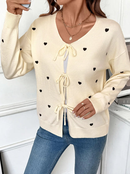Women’s Round-Neck Long-Sleeve Loose-Knit Cardigan
