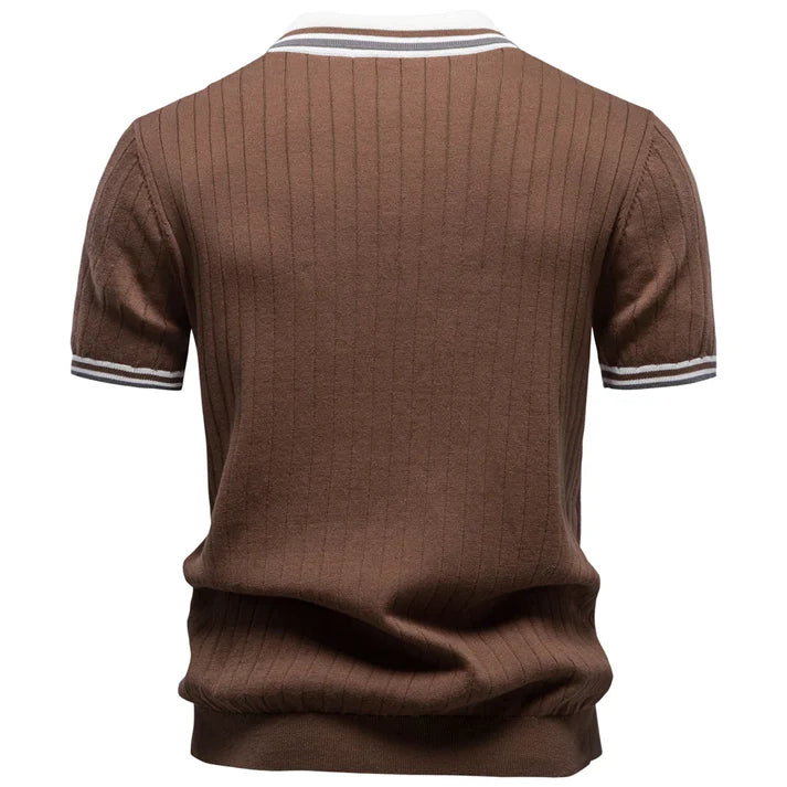 Men’s Ribbed Cotton Polo Shirt