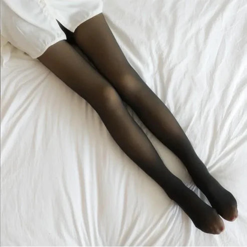 Women’s Translucent-Effect Fleece-Lined High-Waist Tights