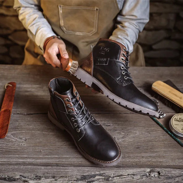 Men’s High-Quality Leather-Look Boots