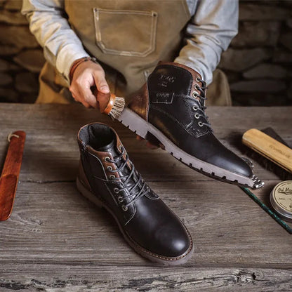 Men’s High-Quality Leather-Look Boots
