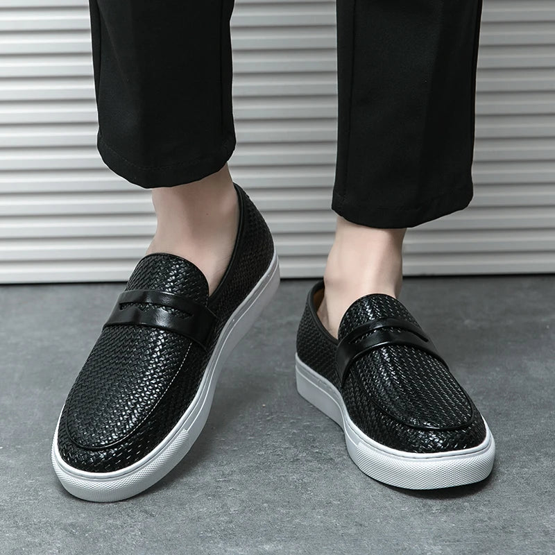 Men’s Soft Leather-Look Slip-On Loafers