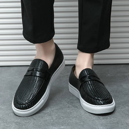 Men’s Soft Leather-Look Slip-On Loafers