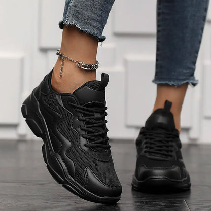 Women’s Retro Mesh Leather Cushion Runner Trainers