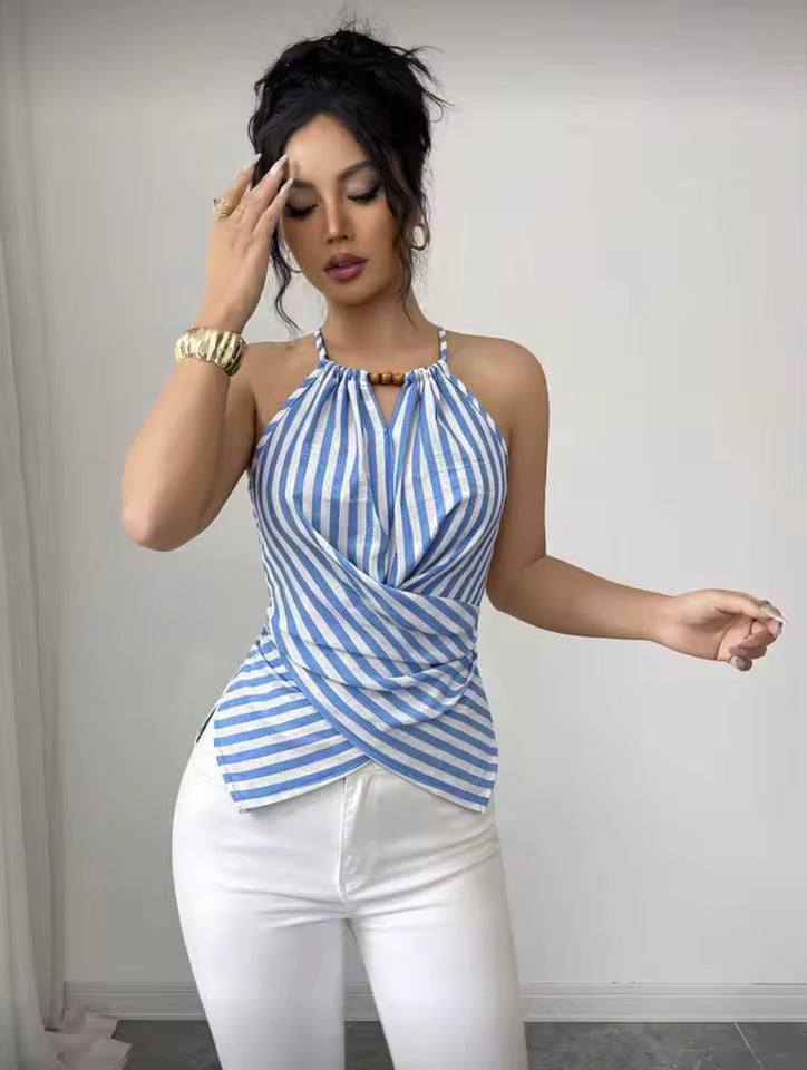 Women's Botanical Print Halter Top