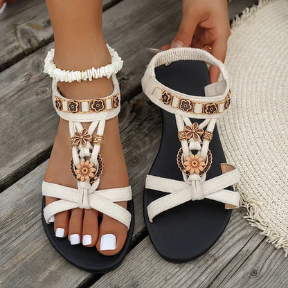 Women’s Floral Detail Flat Sandals